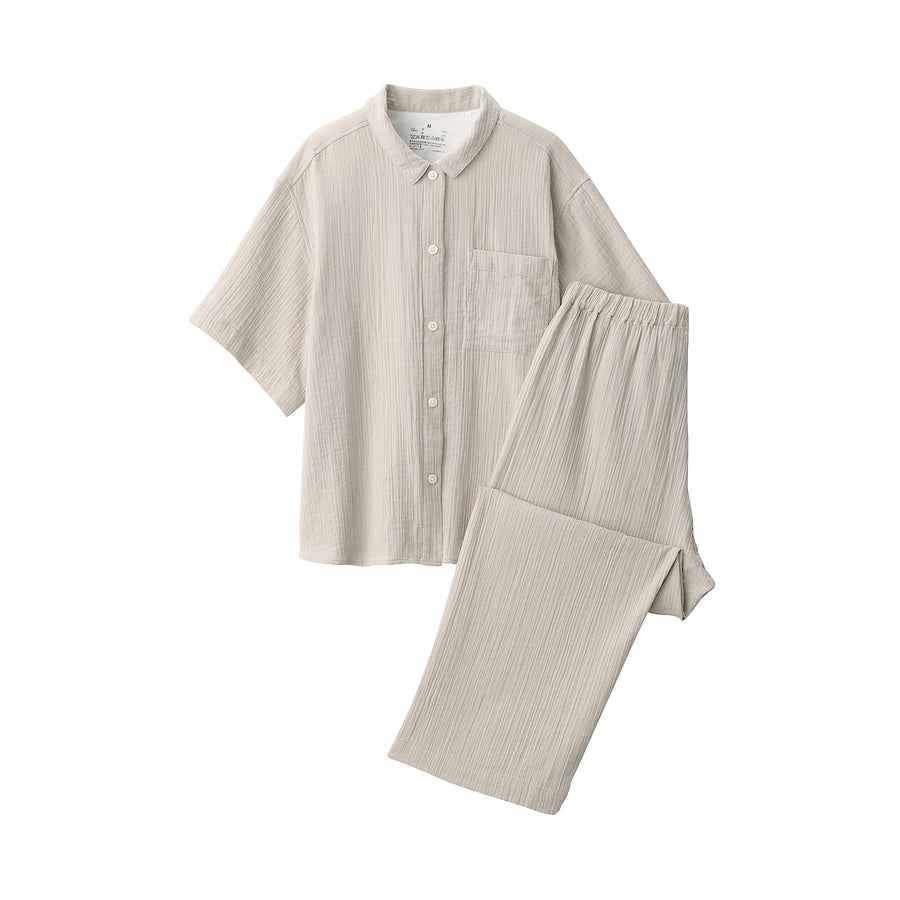 Side Seamless Crepe Gauze Half Sleeve Pyjamas