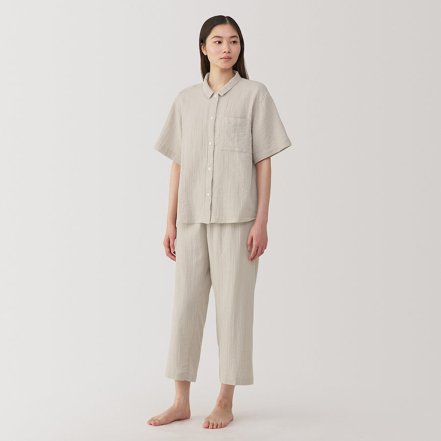 Side Seamless Crepe Gauze Half Sleeve Pyjamas