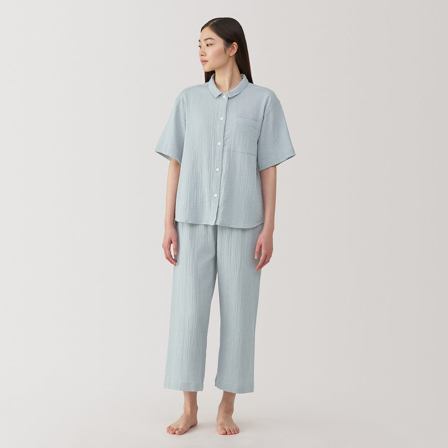 Side Seamless Crepe Gauze Half Sleeve Pyjamas