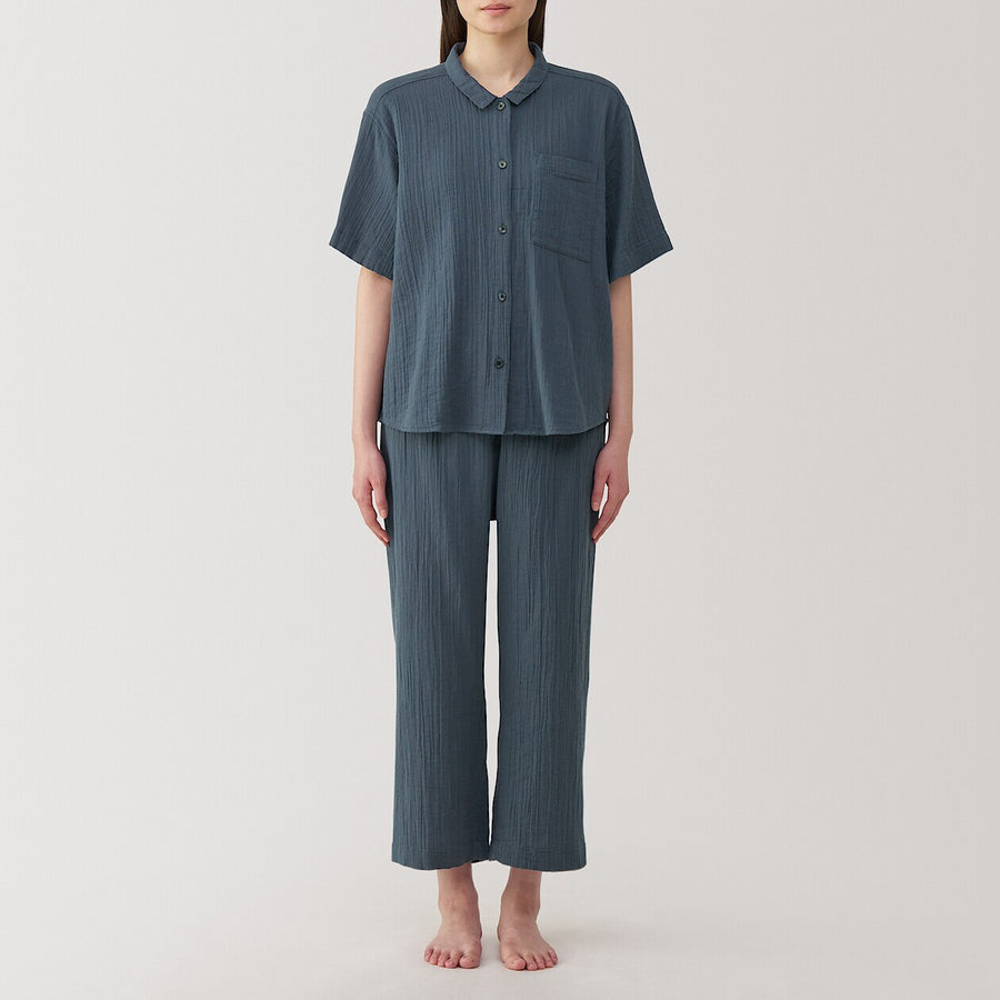 Side Seamless Crepe Gauze Half Sleeve Pyjamas