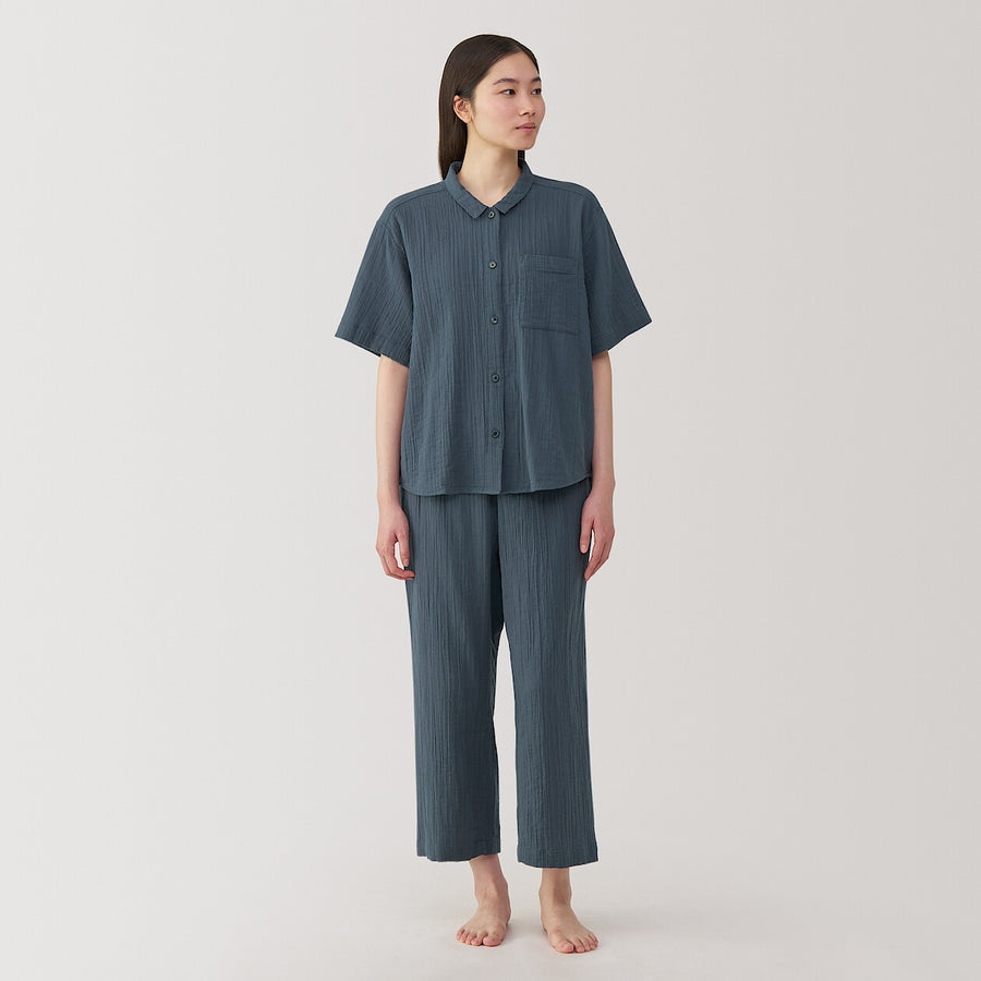 Side Seamless Crepe Gauze Half Sleeve Pyjamas