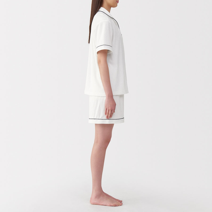 W's Side seamless wearable pile towel S/S pajamasOff WhiteXS