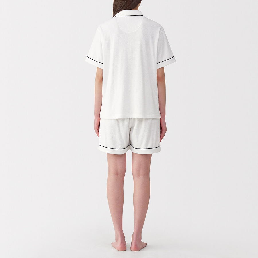 W's Side seamless wearable pile towel S/S pajamasOff WhiteXS