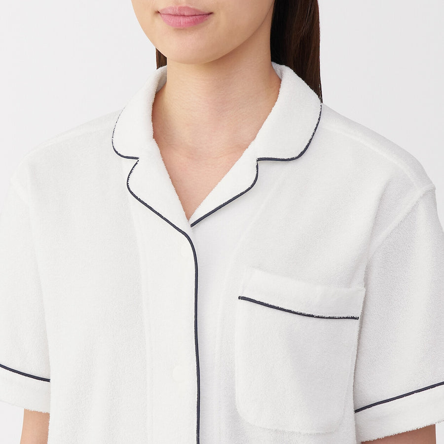 W's Side seamless wearable pile towel S/S pajamasOff WhiteXS