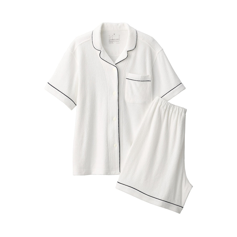 W's Side seamless wearable pile towel S/S pajamasOff WhiteXS