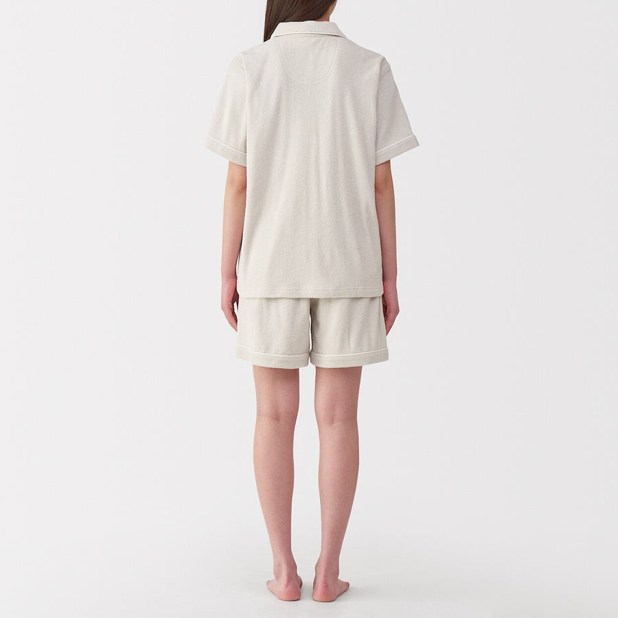 W's Side seamless wearable pile towel S/S pajamasOff WhiteXS