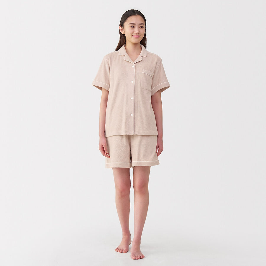 W's Side seamless wearable pile towel S/S pajamasOff WhiteXS
