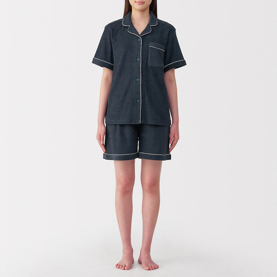 W's Side seamless wearable pile towel S/S pajamasOff WhiteXS