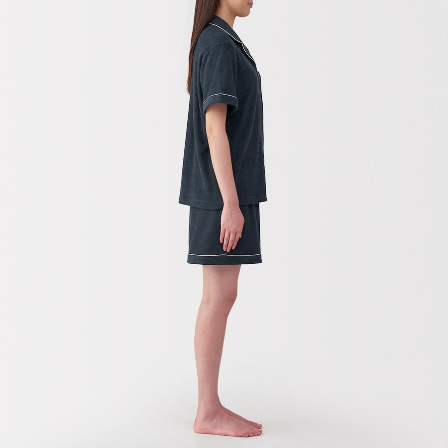 W's Side seamless wearable pile towel S/S pajamasOff WhiteXS