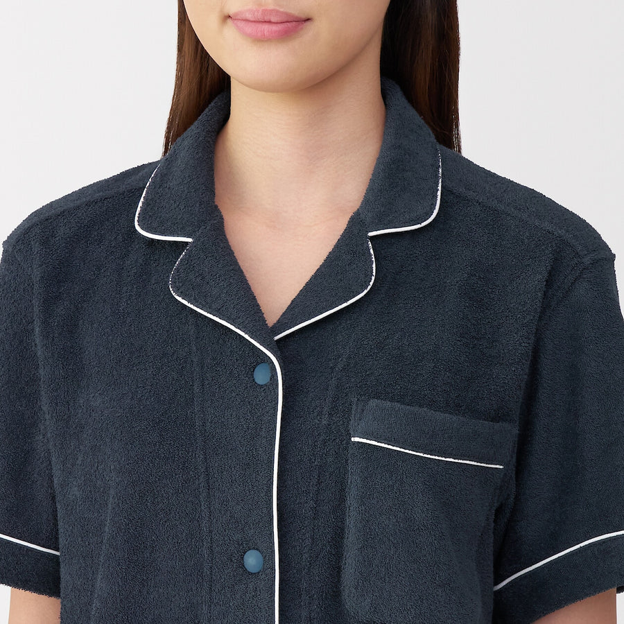 W's Side seamless wearable pile towel S/S pajamasOff WhiteXS