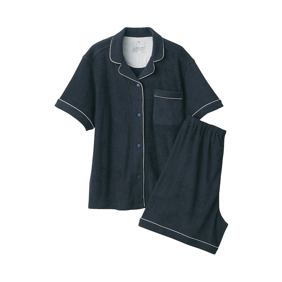 W's Side seamless wearable pile towel S/S pajamasOff WhiteXS
