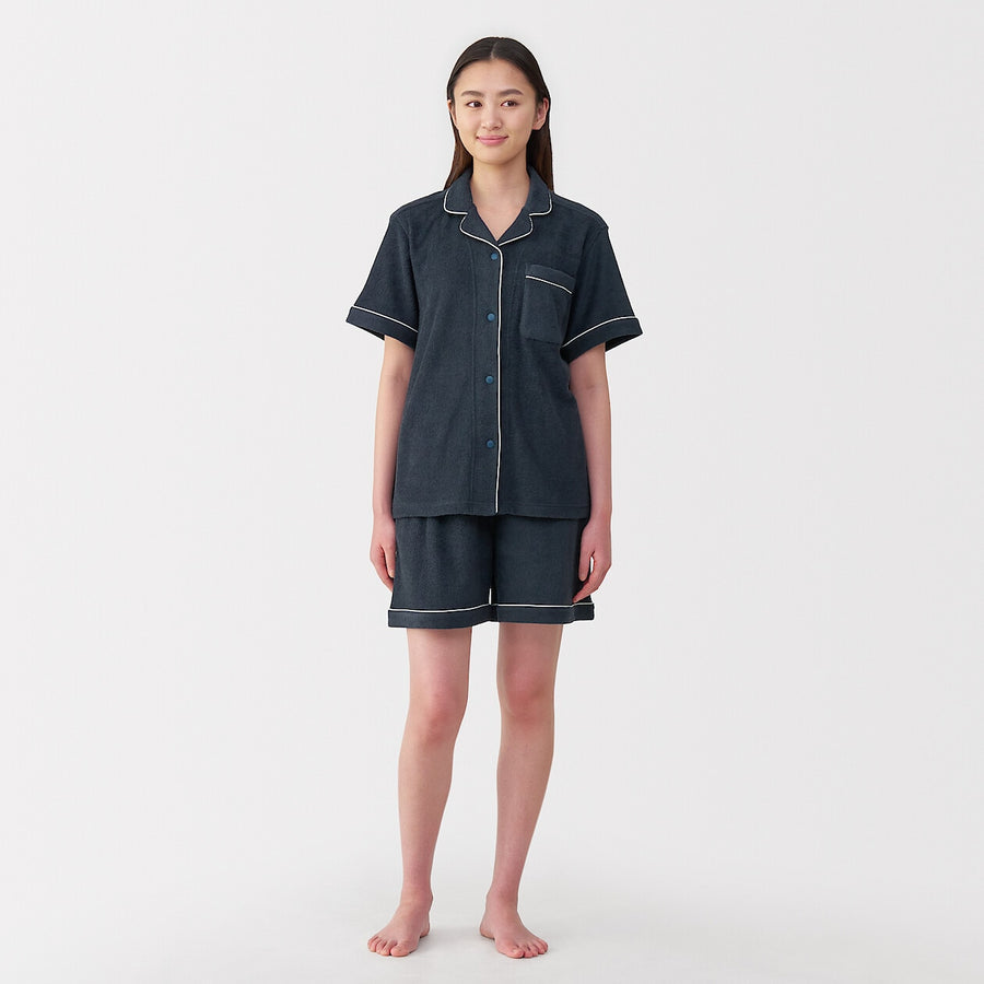W's Side seamless wearable pile towel S/S pajamasOff WhiteXS