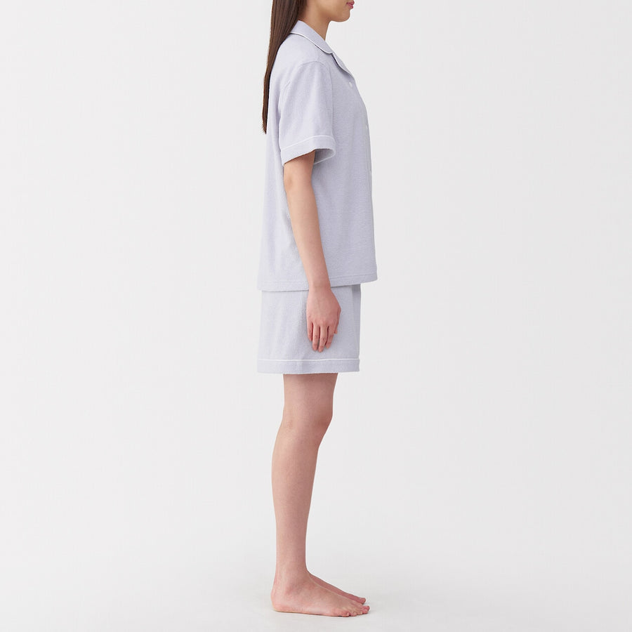 W's Side seamless wearable pile towel S/S pajamasOff WhiteXS