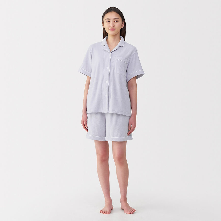 W's Side seamless wearable pile towel S/S pajamasOff WhiteXS