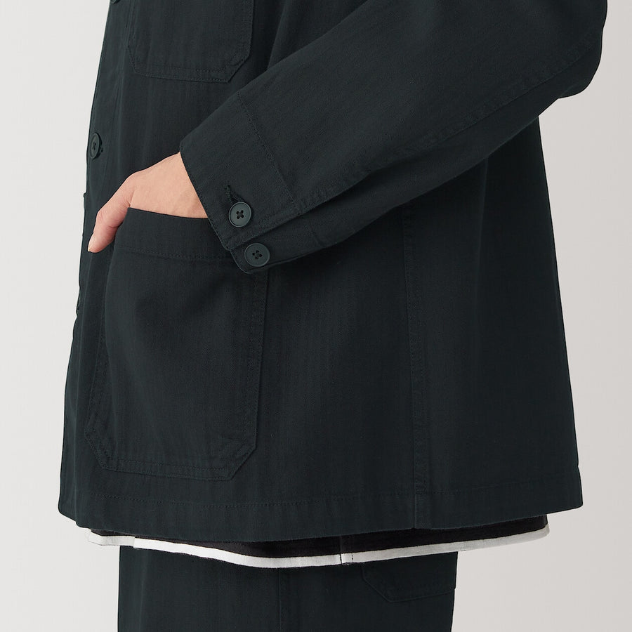 M's Kapok blend herringbone coverall BlackXS