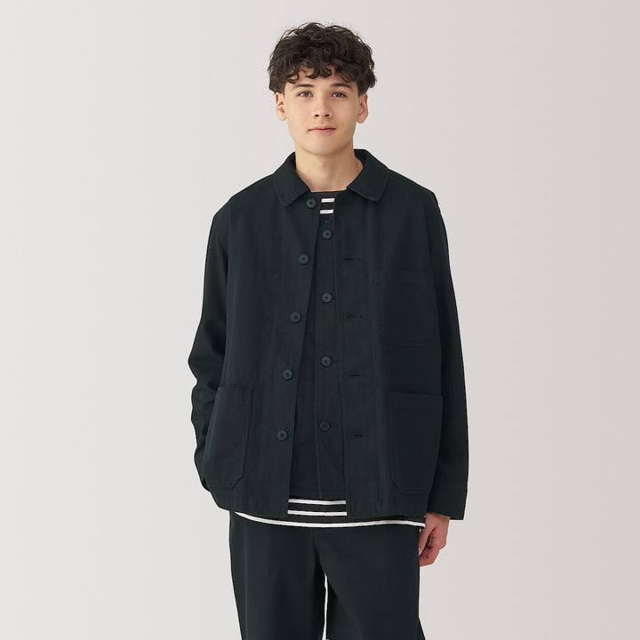 M's Kapok blend herringbone coverall BlackXS