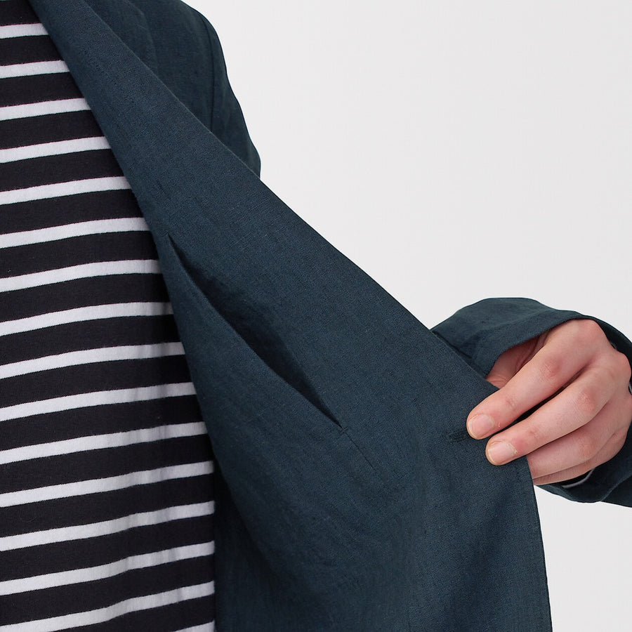 M's Washed linen Jacket BlackXS