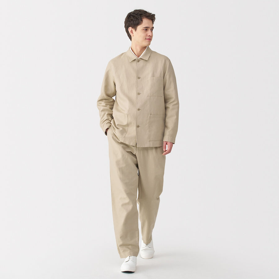 Hemp Blend Twill Shirt Jacket