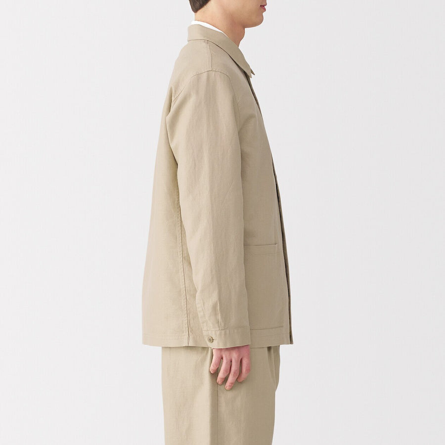 Hemp Blend Twill Shirt Jacket