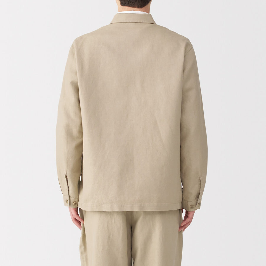 Hemp Blend Twill Shirt Jacket