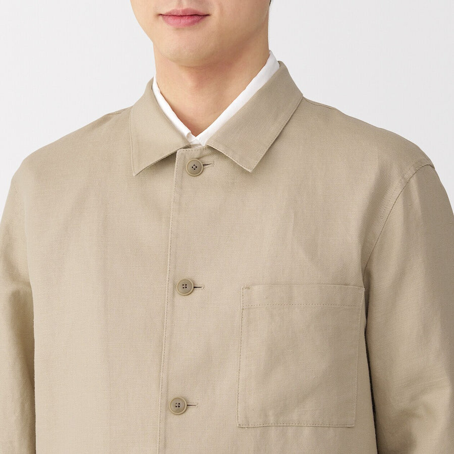 Hemp Blend Twill Shirt Jacket
