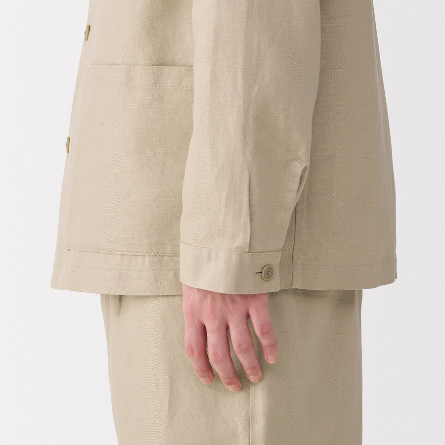 Hemp Blend Twill Shirt Jacket