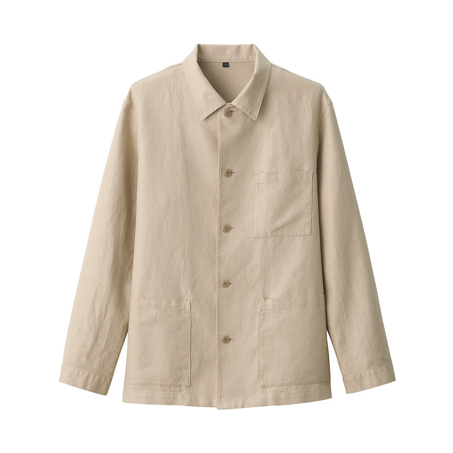 Hemp Blend Twill Shirt Jacket