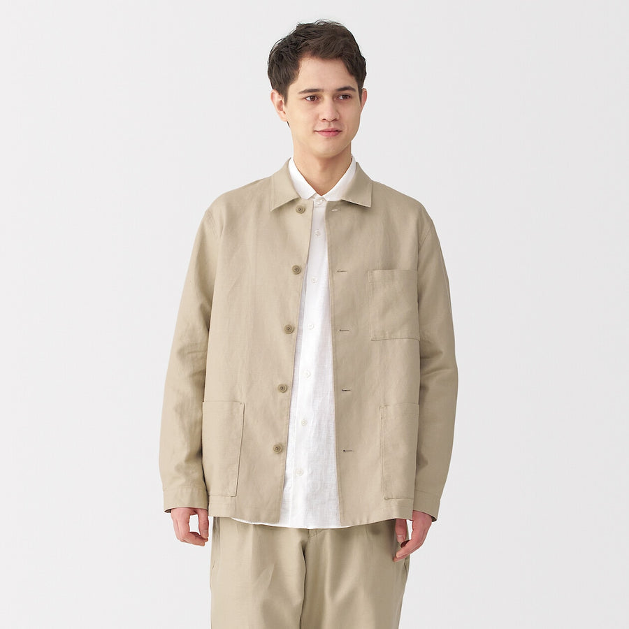 Hemp Blend Twill Shirt Jacket