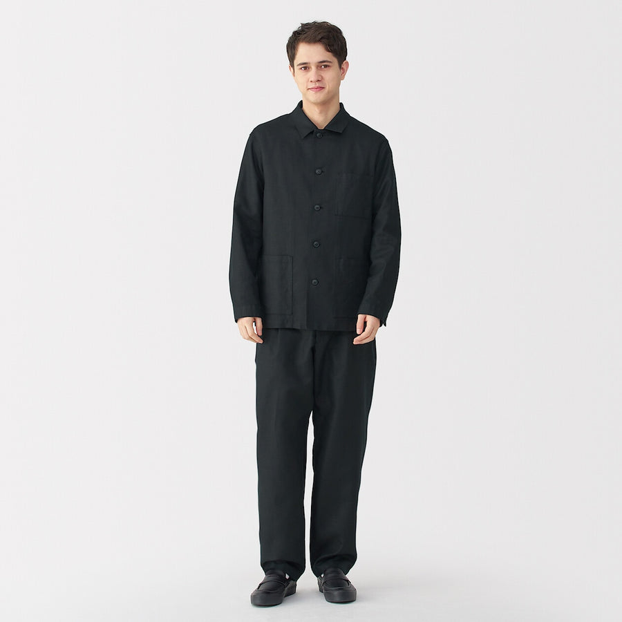 Hemp Blend Twill Shirt Jacket