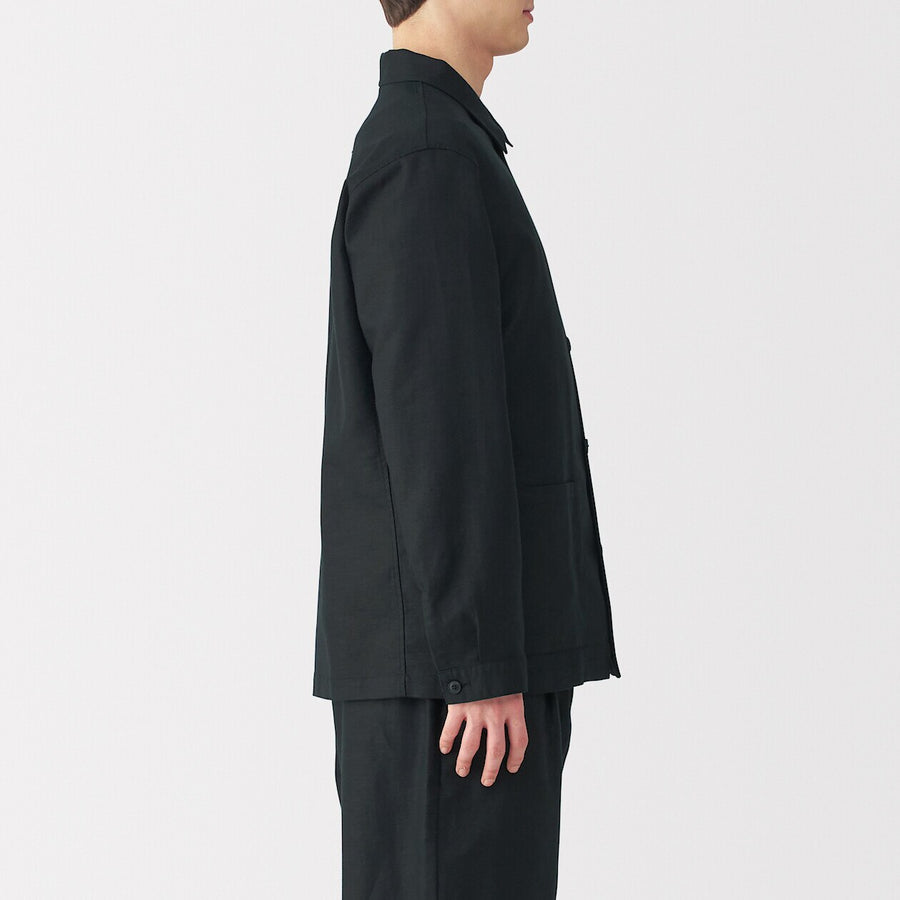 Hemp Blend Twill Shirt Jacket