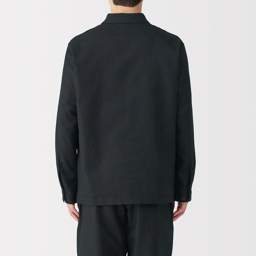Hemp Blend Twill Shirt Jacket