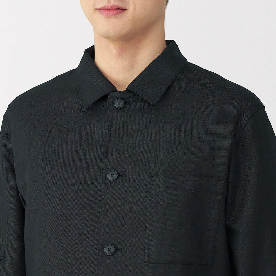 Hemp Blend Twill Shirt Jacket