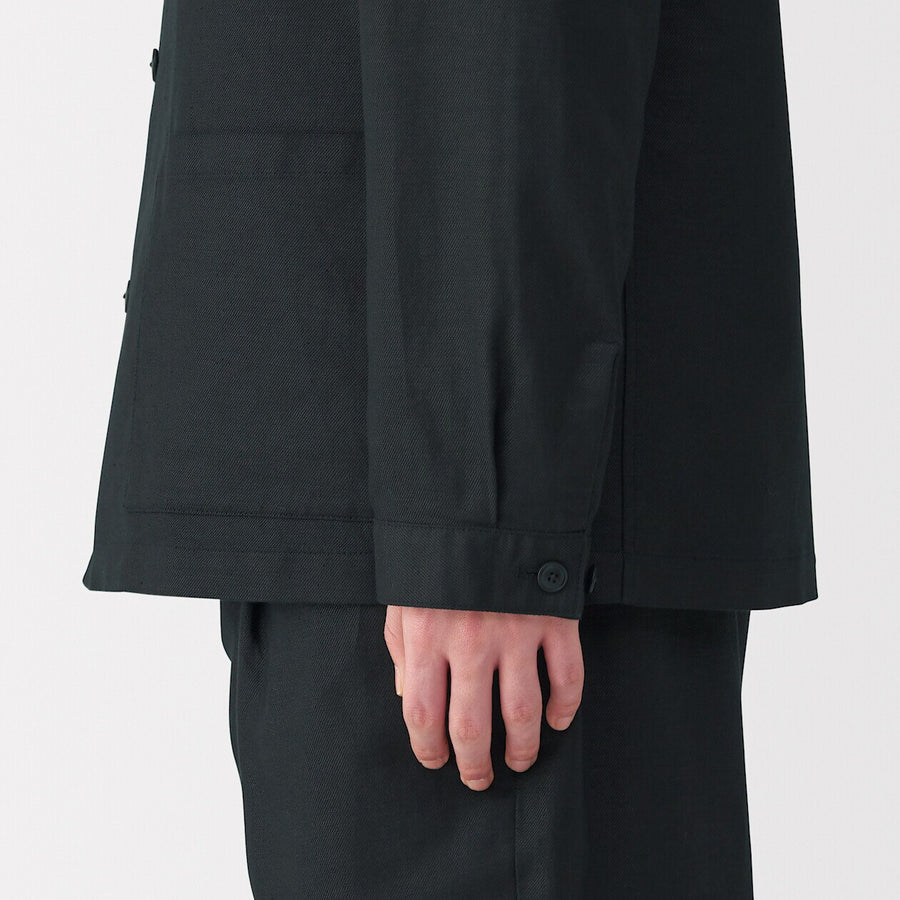 Hemp Blend Twill Shirt Jacket