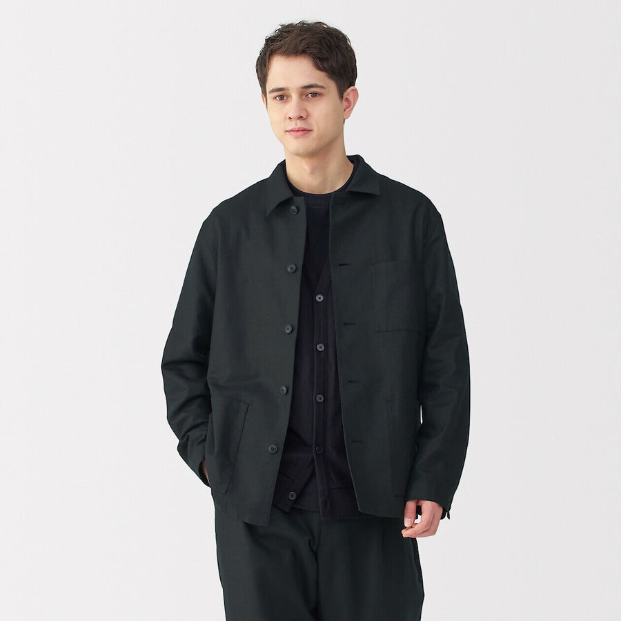 Hemp Blend Twill Shirt Jacket