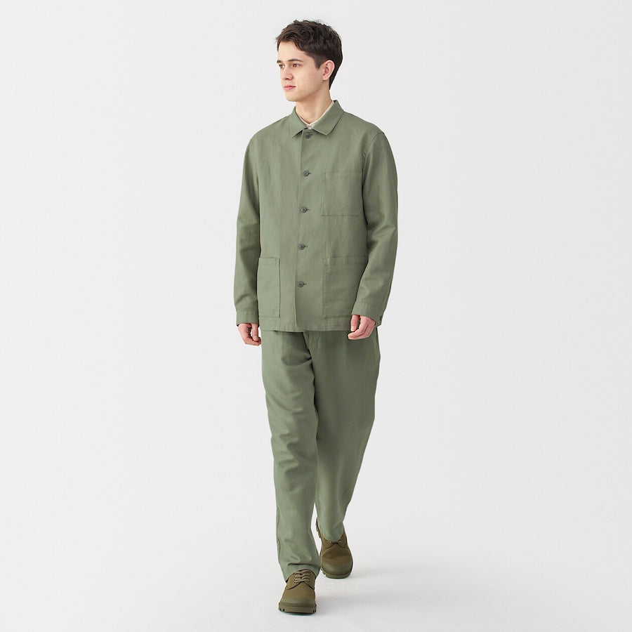 Hemp Blend Twill Shirt Jacket