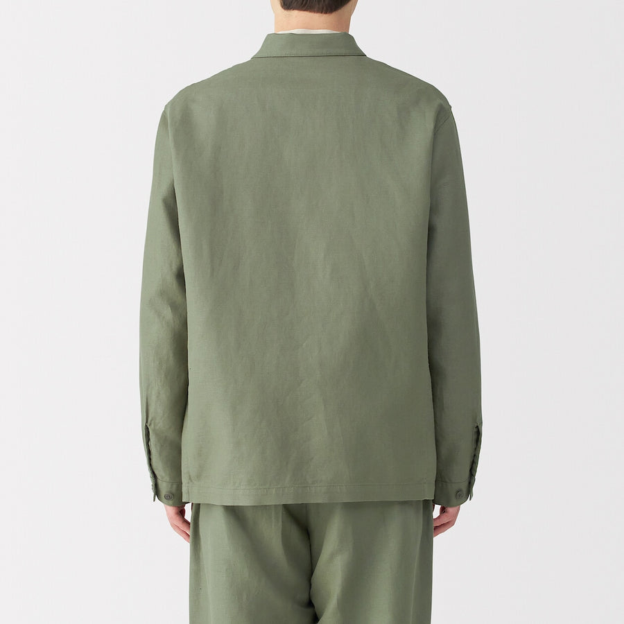 Hemp Blend Twill Shirt Jacket