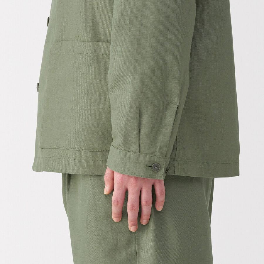 Hemp Blend Twill Shirt Jacket