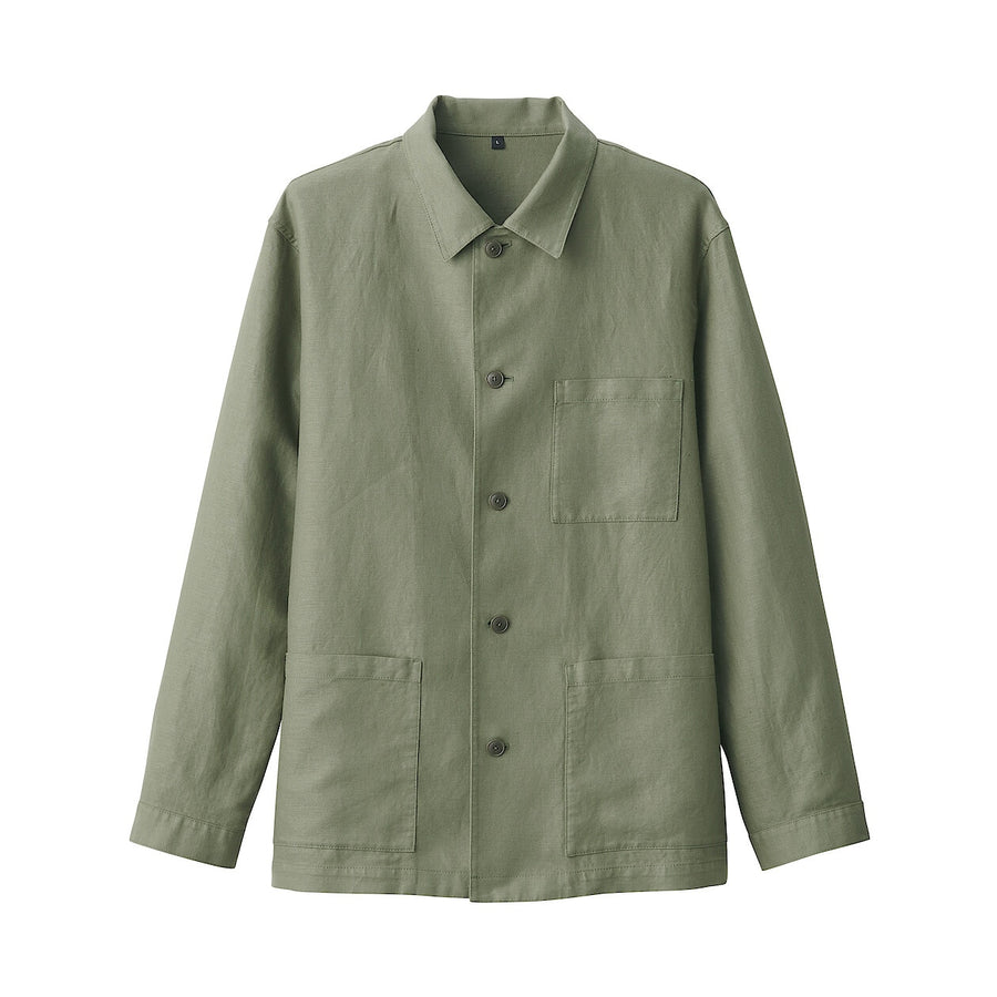 Hemp Blend Twill Shirt Jacket