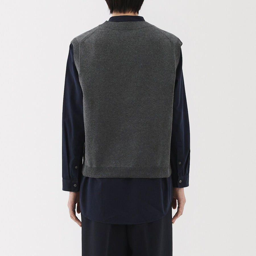 W's Washable V neck vest Off WhiteXS