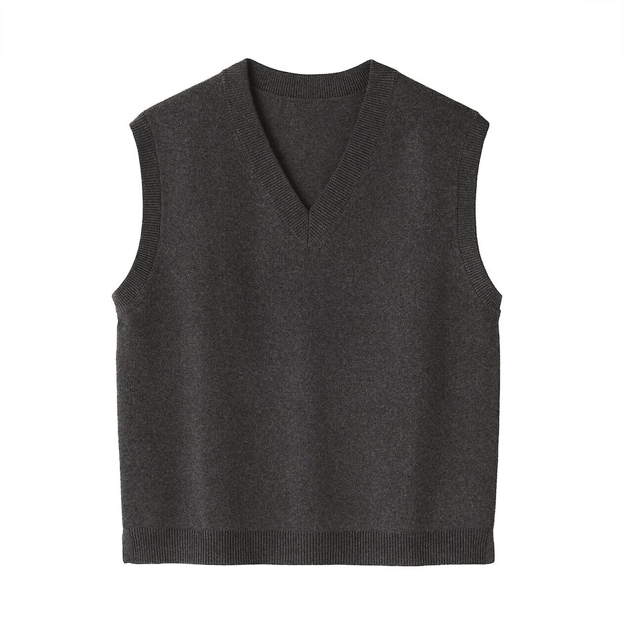 W's Washable V neck vest Off WhiteXS