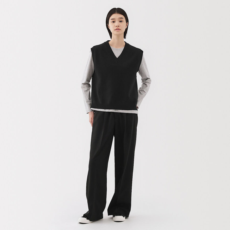 W's Washable V neck vest Off WhiteXS