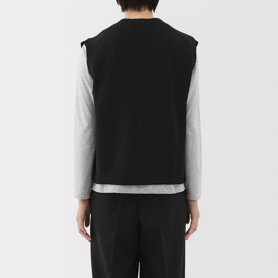W's Washable V neck vest Off WhiteXS