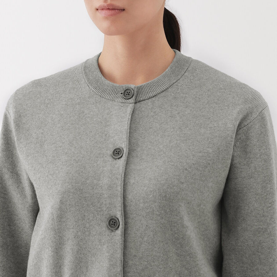 W's Washable crew neck cardigan Off WhiteXS