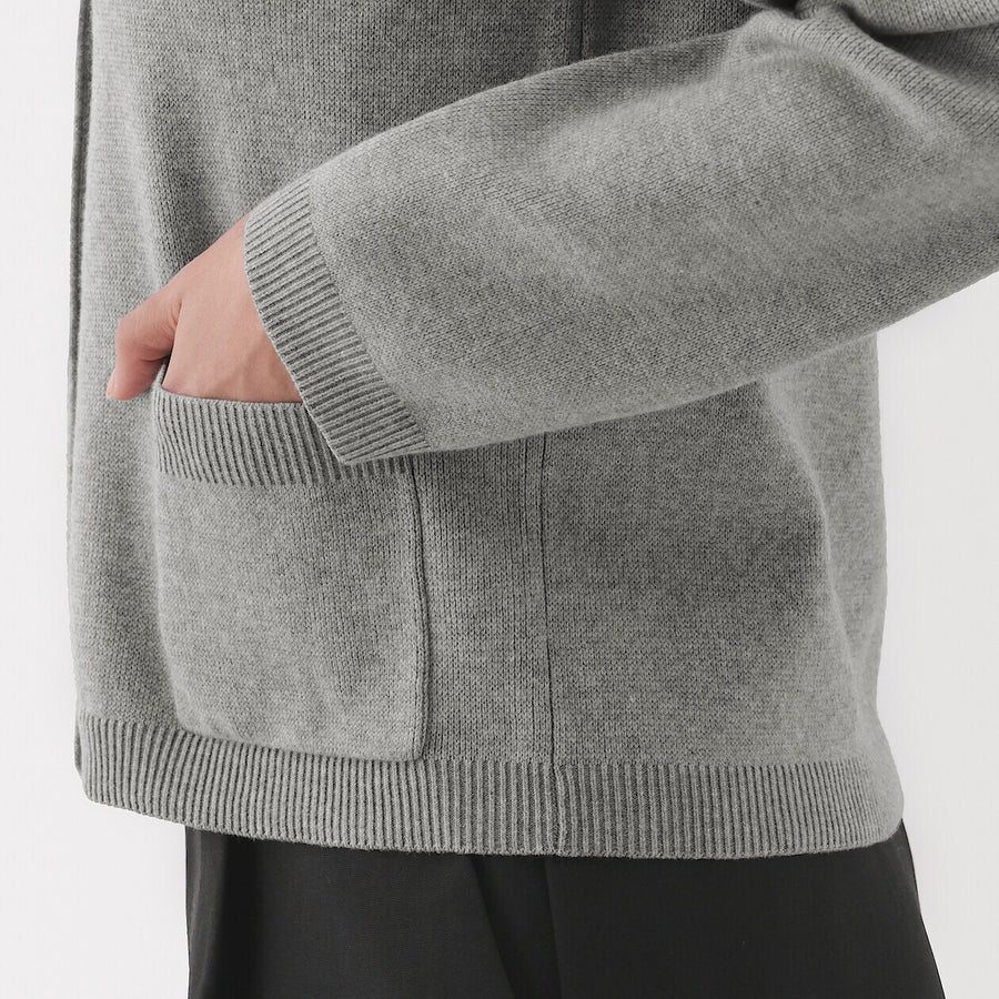 W's Washable crew neck cardigan Off WhiteXS