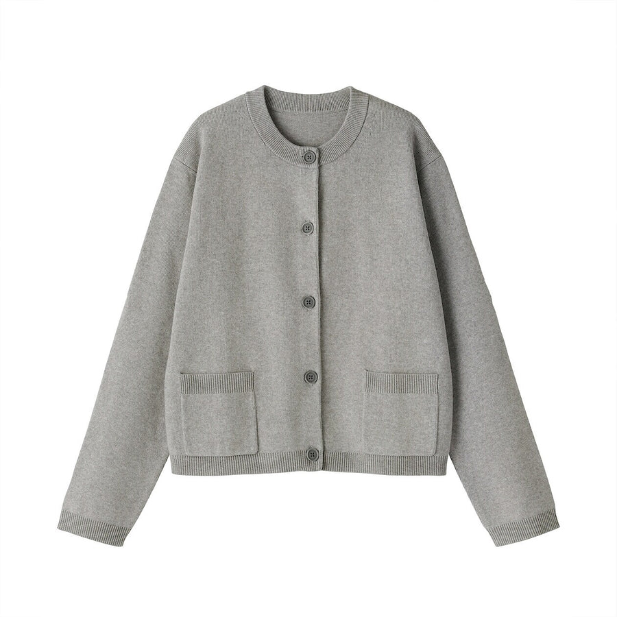 W's Washable crew neck cardigan Off WhiteXS