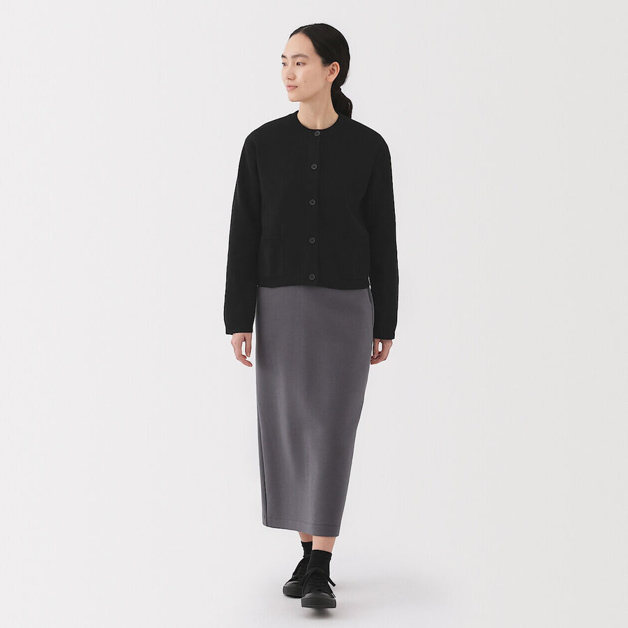 W's Washable crew neck cardigan Off WhiteXS