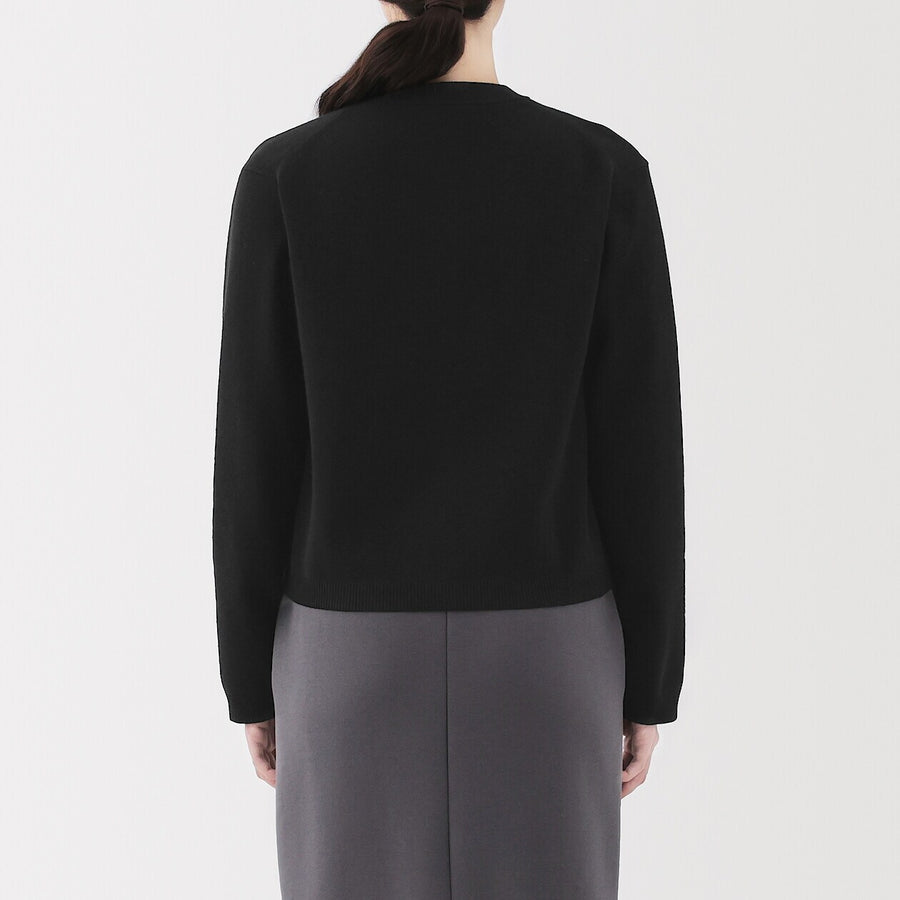 W's Washable crew neck cardigan Off WhiteXS