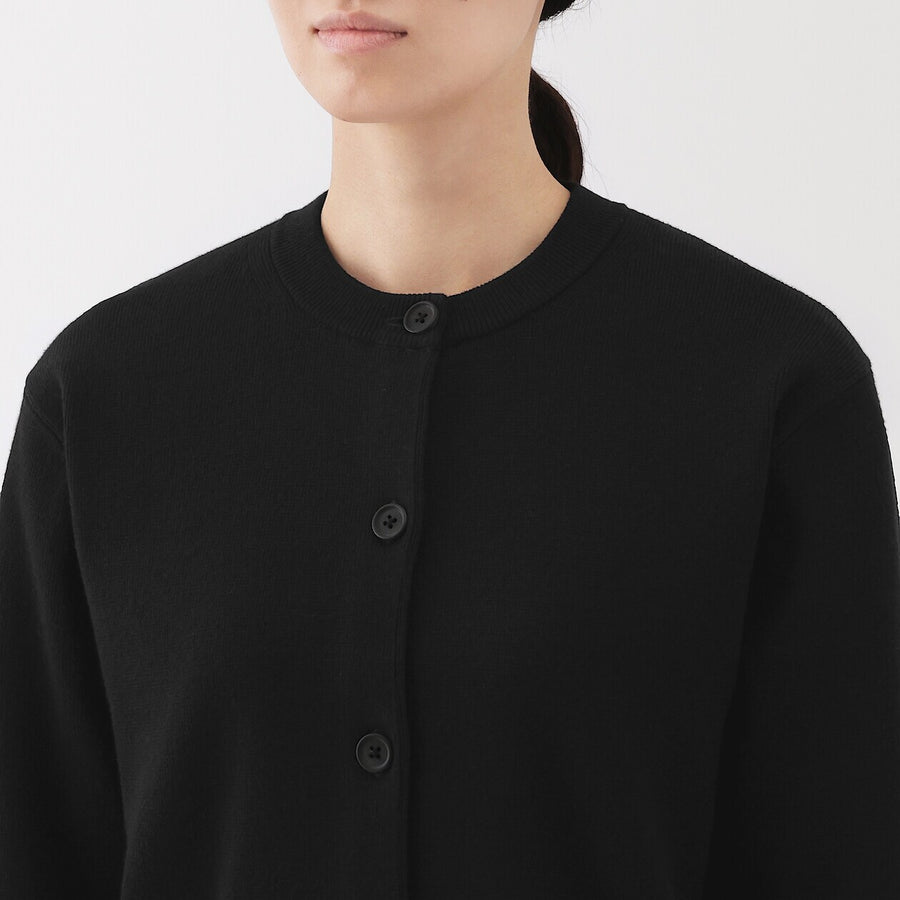 W's Washable crew neck cardigan Off WhiteXS