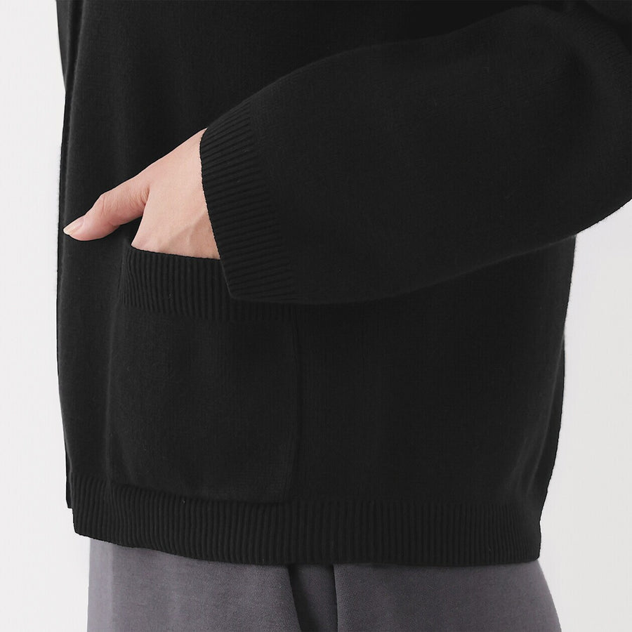 W's Washable crew neck cardigan Off WhiteXS