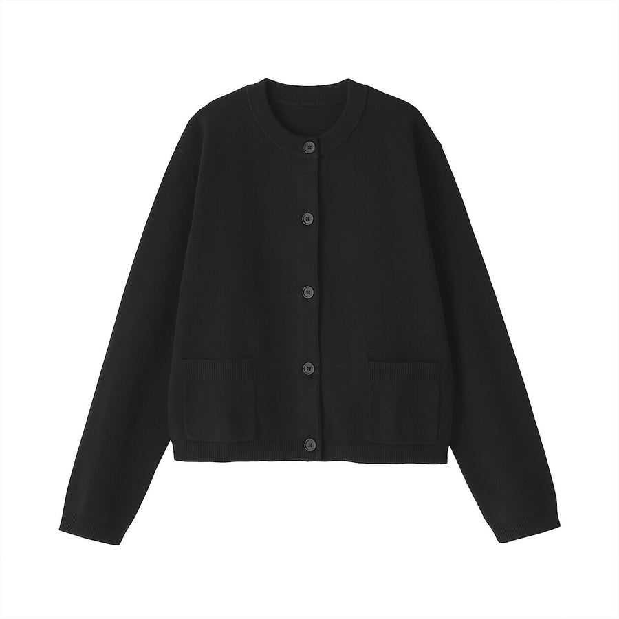 W's Washable crew neck cardigan Off WhiteXS